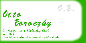 otto boroczky business card